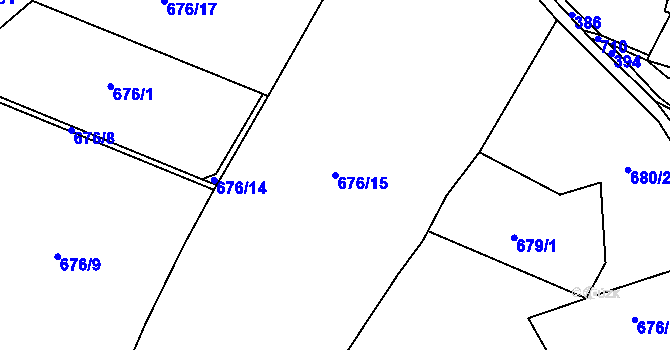 Parcela st. 676/15 v KÚ Střezimíř, Katastrální mapa