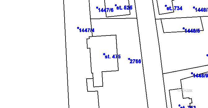 Parcela st. 475 v KÚ Stříbrná, Katastrální mapa