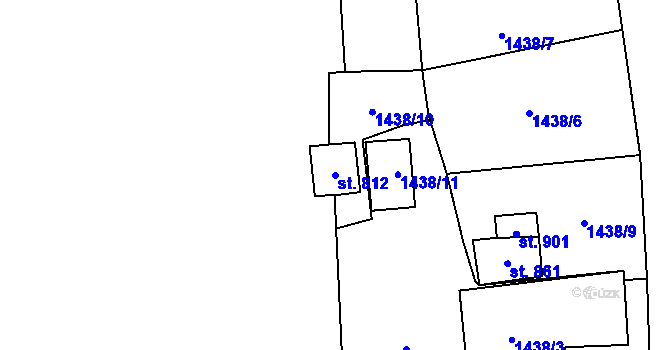 Parcela st. 812 v KÚ Stříbrná, Katastrální mapa