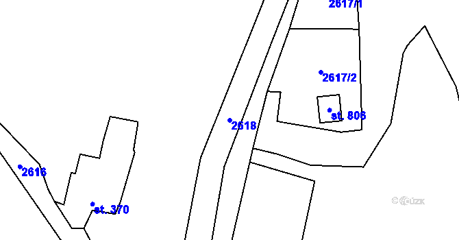 Parcela st. 2618 v KÚ Stříbrná, Katastrální mapa