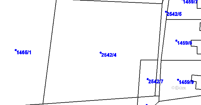 Parcela st. 2542/4 v KÚ Stříbrná, Katastrální mapa