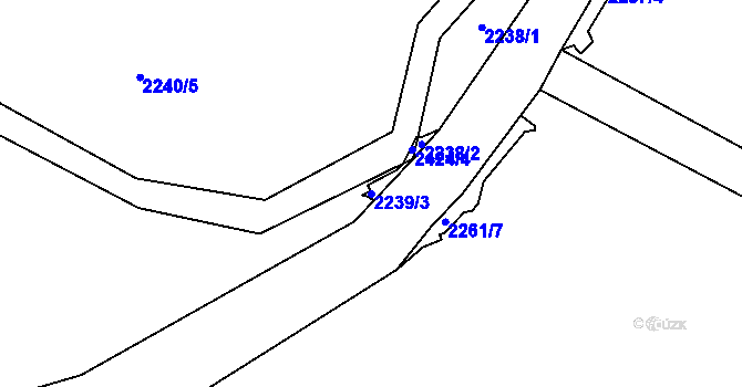 Parcela st. 2239/3 v KÚ Stříbrná, Katastrální mapa