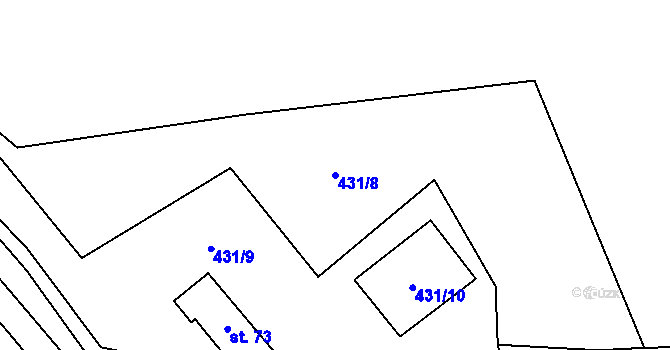 Parcela st. 431/8 v KÚ Nová Ves u Kraslic, Katastrální mapa