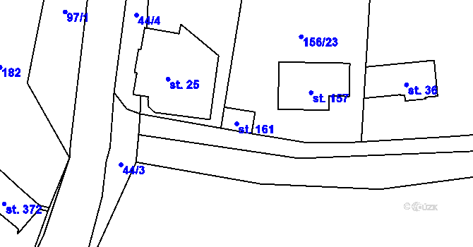 Parcela st. 161 v KÚ Hradec u Stříbrné Skalice, Katastrální mapa