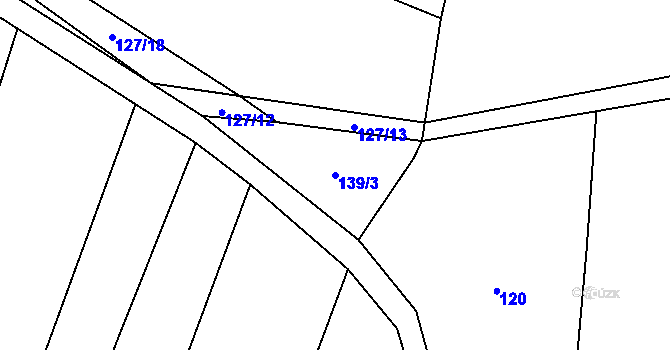 Parcela st. 139/3 v KÚ Hradové Střimelice, Katastrální mapa