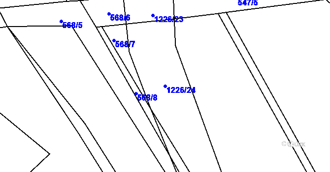 Parcela st. 1226/24 v KÚ Hradové Střimelice, Katastrální mapa