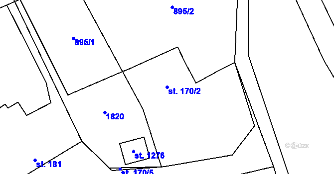 Parcela st. 170/2 v KÚ Stříbrná Skalice, Katastrální mapa