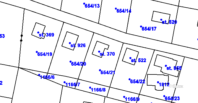 Parcela st. 370 v KÚ Stříbrná Skalice, Katastrální mapa