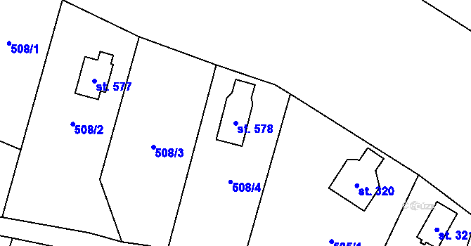 Parcela st. 578 v KÚ Stříbrná Skalice, Katastrální mapa