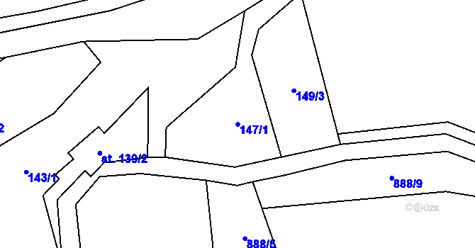 Parcela st. 147/1 v KÚ Stříbrná Skalice, Katastrální mapa