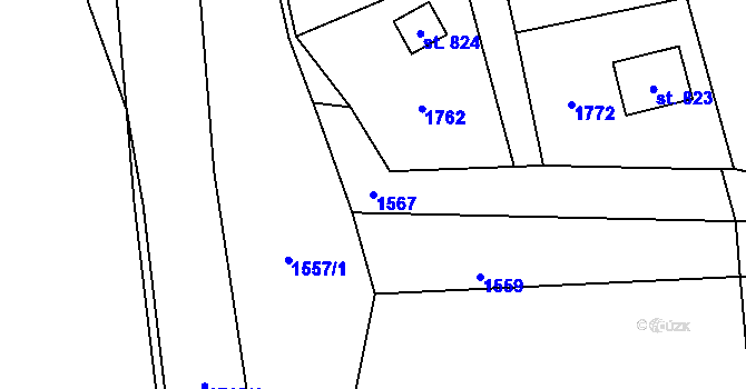 Parcela st. 1567 v KÚ Stříbrná Skalice, Katastrální mapa