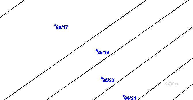 Parcela st. 86/19 v KÚ Stříbrnice v Čechách, Katastrální mapa