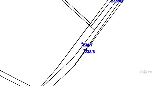 Parcela st. 238/7 v KÚ Stříbrnice v Čechách, Katastrální mapa