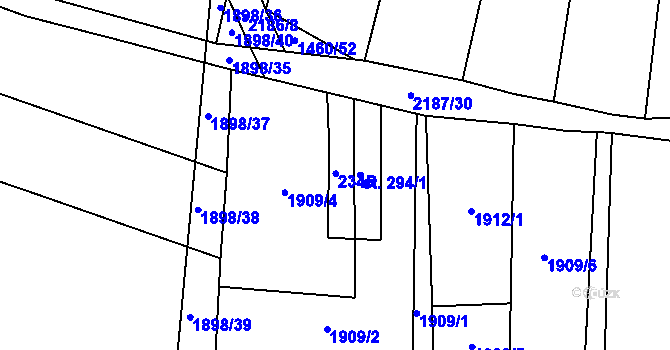 Parcela st. 294/2 v KÚ Stříbrnice u Uherského Hradiště, Katastrální mapa