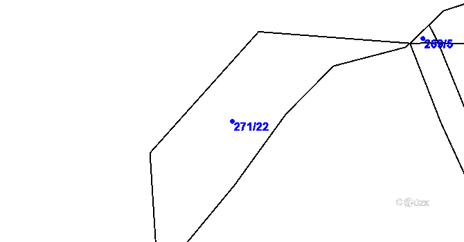 Parcela st. 271/22 v KÚ Stříbrnice u Uherského Hradiště, Katastrální mapa