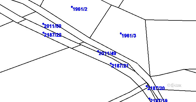 Parcela st. 2011/49 v KÚ Stříbrnice u Uherského Hradiště, Katastrální mapa