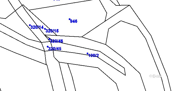 Parcela st. 320/16 v KÚ Stříbrnice nad Hanou, Katastrální mapa