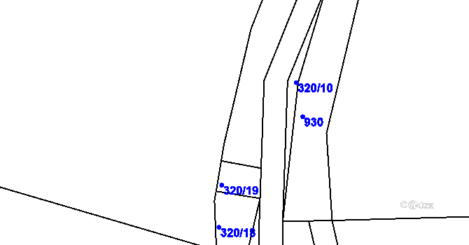Parcela st. 320/21 v KÚ Stříbrnice nad Hanou, Katastrální mapa
