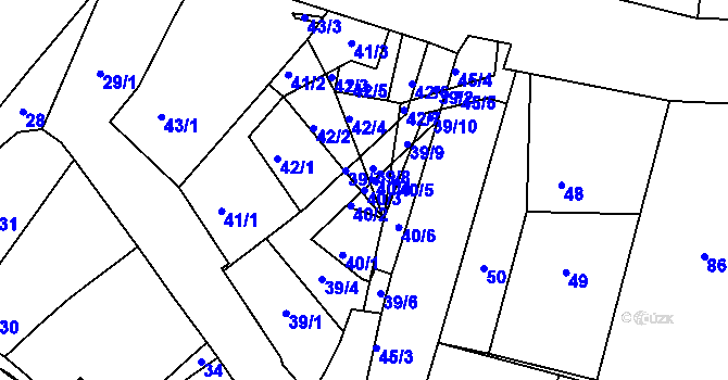 Parcela st. 40/3 v KÚ Stříbrnice nad Hanou, Katastrální mapa