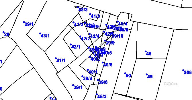 Parcela st. 40/4 v KÚ Stříbrnice nad Hanou, Katastrální mapa