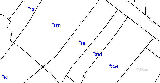 Parcela st. 19 v KÚ Stříbrnice nad Hanou, Katastrální mapa