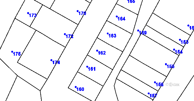 Parcela st. 162 v KÚ Stříbrnice nad Hanou, Katastrální mapa