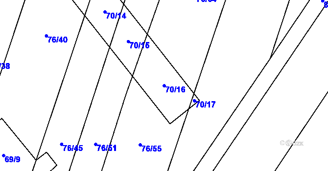 Parcela st. 70/16 v KÚ Stříbrnice nad Hanou, Katastrální mapa