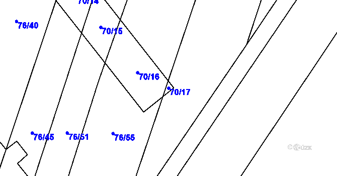 Parcela st. 70/17 v KÚ Stříbrnice nad Hanou, Katastrální mapa