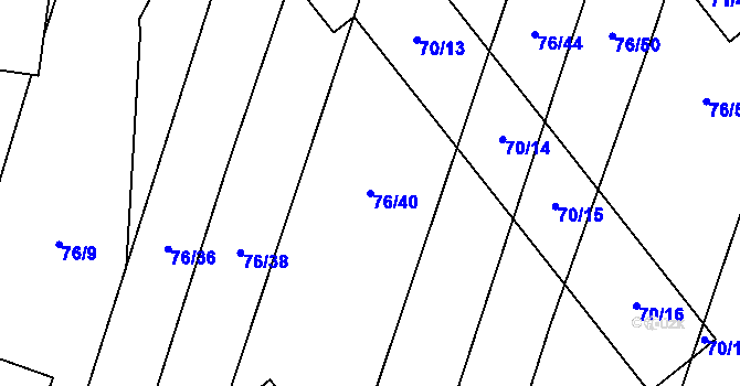 Parcela st. 76/40 v KÚ Stříbrnice nad Hanou, Katastrální mapa