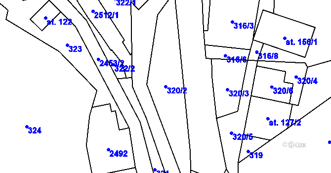 Parcela st. 320/2 v KÚ Nová Seninka, Katastrální mapa
