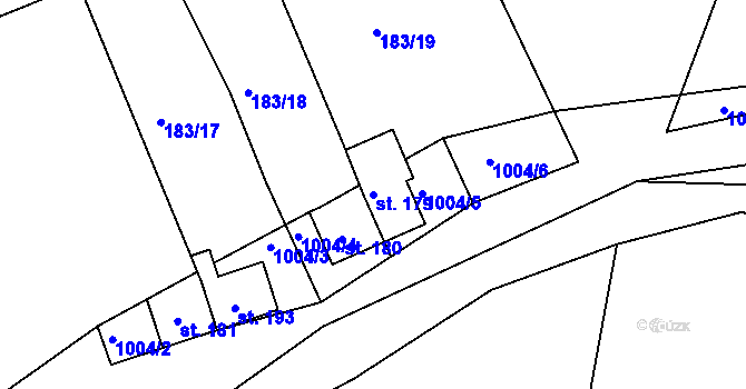 Parcela st. 179 v KÚ Stříbrnice, Katastrální mapa