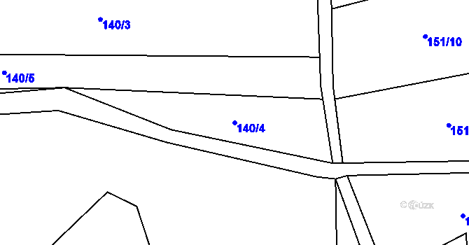 Parcela st. 140/4 v KÚ Stříbrnice, Katastrální mapa