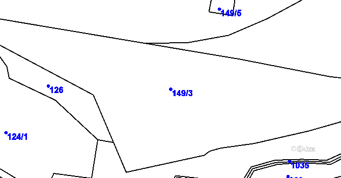 Parcela st. 149/3 v KÚ Stříbrnice, Katastrální mapa
