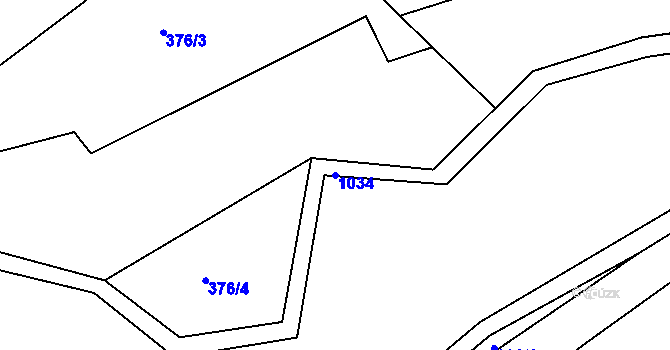 Parcela st. 1034 v KÚ Stříbrnice, Katastrální mapa
