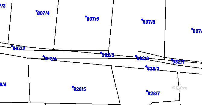 Parcela st. 982/5 v KÚ Stříbrnice, Katastrální mapa