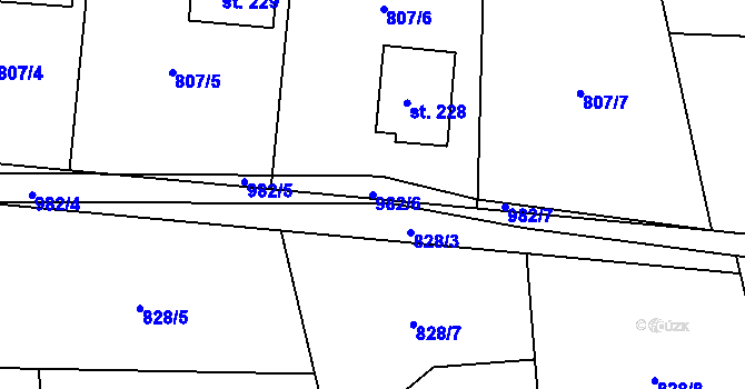 Parcela st. 982/6 v KÚ Stříbrnice, Katastrální mapa