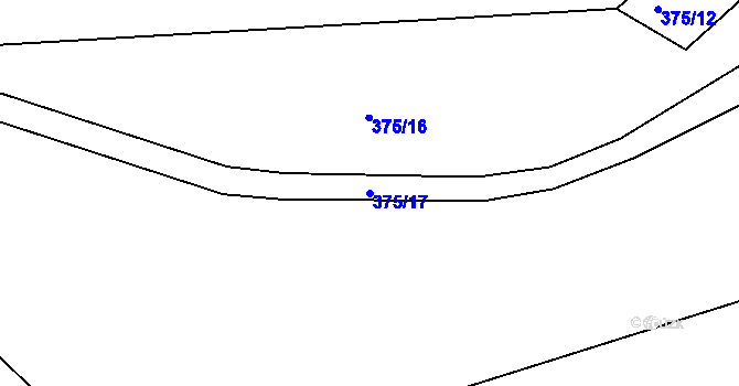 Parcela st. 375/17 v KÚ Stříbrnice, Katastrální mapa
