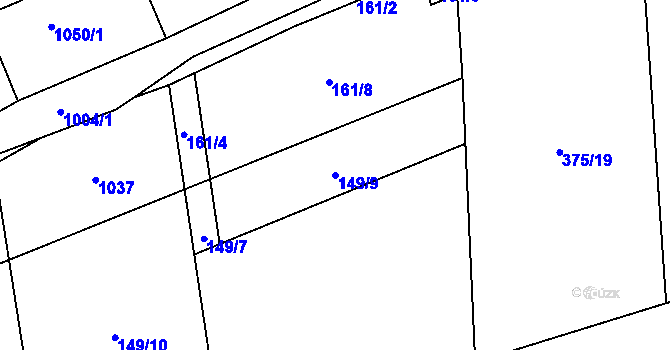 Parcela st. 149/9 v KÚ Stříbrnice, Katastrální mapa