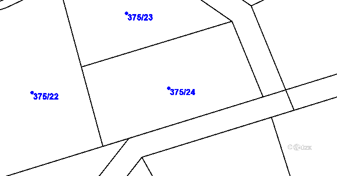 Parcela st. 375/24 v KÚ Stříbrnice, Katastrální mapa