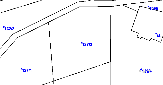 Parcela st. 127/2 v KÚ Stříbrnice, Katastrální mapa