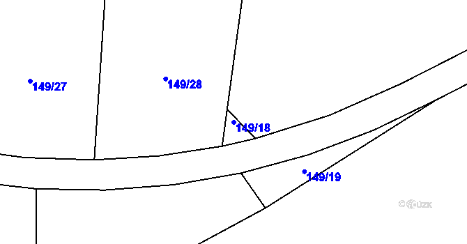 Parcela st. 149/18 v KÚ Stříbrnice, Katastrální mapa