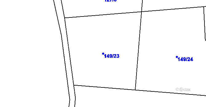 Parcela st. 149/23 v KÚ Stříbrnice, Katastrální mapa
