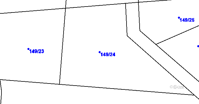 Parcela st. 149/24 v KÚ Stříbrnice, Katastrální mapa