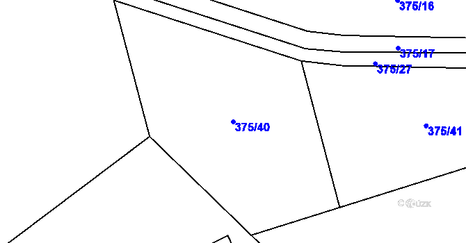 Parcela st. 375/40 v KÚ Stříbrnice, Katastrální mapa