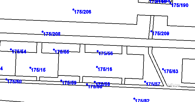 Parcela st. 175/56 v KÚ Dobětice, Katastrální mapa