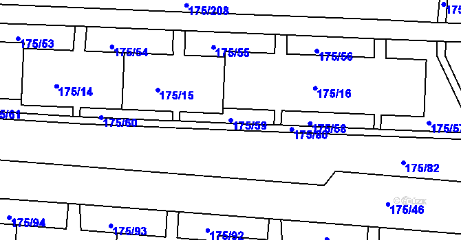 Parcela st. 175/59 v KÚ Dobětice, Katastrální mapa