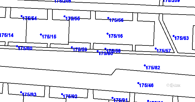 Parcela st. 175/80 v KÚ Dobětice, Katastrální mapa