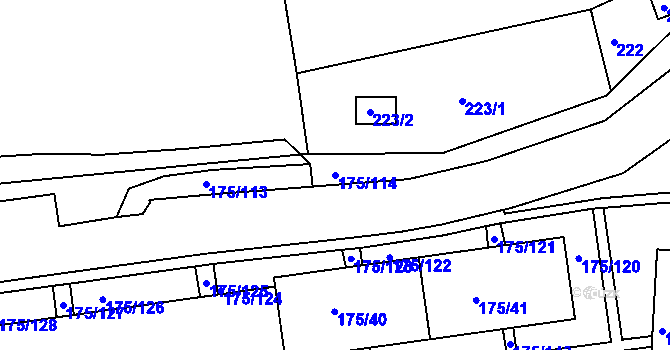Parcela st. 175/114 v KÚ Dobětice, Katastrální mapa