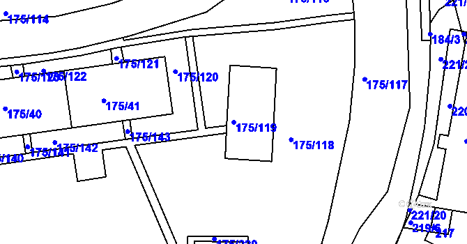 Parcela st. 175/119 v KÚ Dobětice, Katastrální mapa