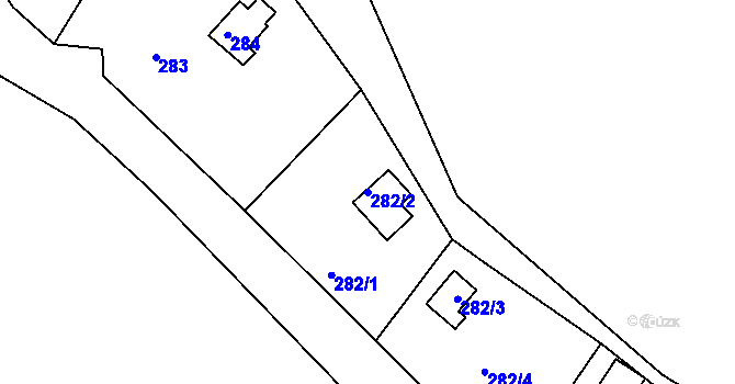 Parcela st. 282/2 v KÚ Dobětice, Katastrální mapa